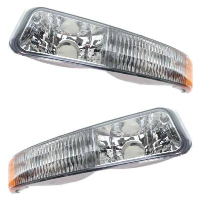Halogen Parking Light Assembly Right Left Pair Compatible With 1999-2007 Gmc Sierra 2500 Hd Sle