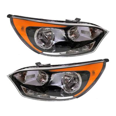 New Pair Of Halogen Headlight Compatible With Kia Rio Hatchback 2012-2017 By Part Number 92102-1W340