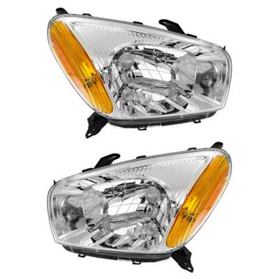 Rareelectrical - New Pair Of Halogen Headlights Compatible With Toyota Rav4 Base Sport Utility 4-Door 2001 2002 2003 - Image 1