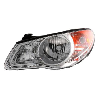Headlight Assembly Left Driver Side Compatible With 2007-2009 Hyundai Elantra Halogen H11 Hb3 Clear