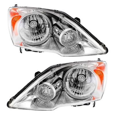 New Pair Of Headlight Compatible With Honda Cr-V Ex Sport 2007-2011 By Part Number 33101-Swa-A01