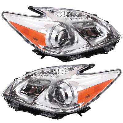 Rareelectrical - New Pair Of Halogen Headlights Compatible With Toyota Prius Five Hatchback 4 Door 1.8L 2012 2013 - Image 1