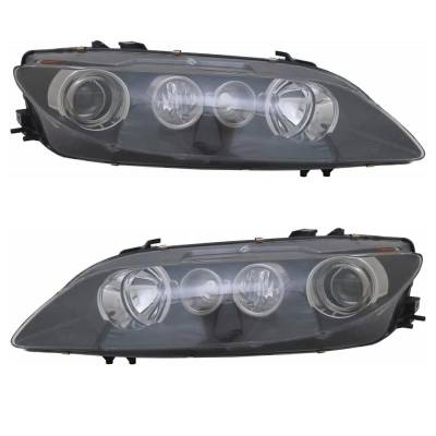 Rareelectrical - New Pair Of Halogen Headlights Compatible With Mazda 6 Gt Gs Sedan 2006 2007 2008 By Part Number - Image 1