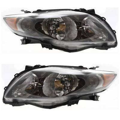 Rareelectrical - New Pair Of Halogen Headlights Compatible With Toyota Corolla S Sedan 4 Door 1.8L 2009 2010 By Part - Image 1