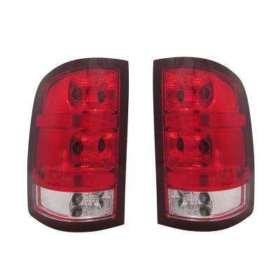 New Pair Of Tail Lights Compatible With Gmc Sierra 1500 Sl Sle Slt Wt 2007-2014 25958485 Gm2801208