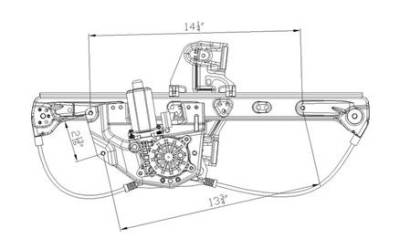 New Rear Left Window Regulator Compatible With 00-05 Cadillac Deville Gm1550119 741-583 82214 82214