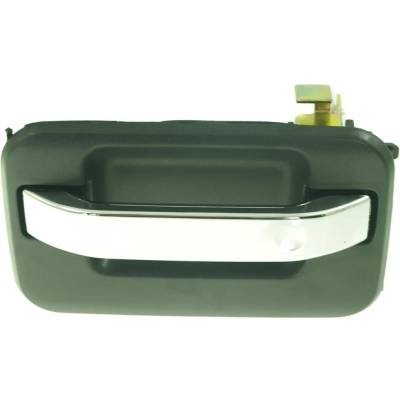 Left Rear Exterior Door Handle Compatible With 2009-2022 Ford F-150 Chrome Lever Textured Bezel