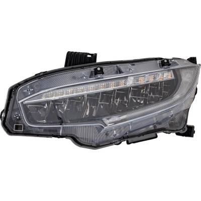 Rareelectrical - Headlight Compatible With 2019 Honda Civic 2.0L 1.5L I4 K20c2 L15b7 K20c1 Left Driver Side Led - Image 1