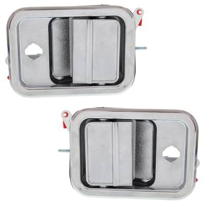 Front Driver And Passenger Side Exterior Door Handle Compatible With 1991-2009 Freightliner Fld112