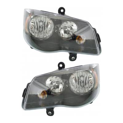 Rareelectrical - New Pair Of Halogen Headlights Compatible With Chrysler Town & Country S Mini Passenger Van 4 Door - Image 3