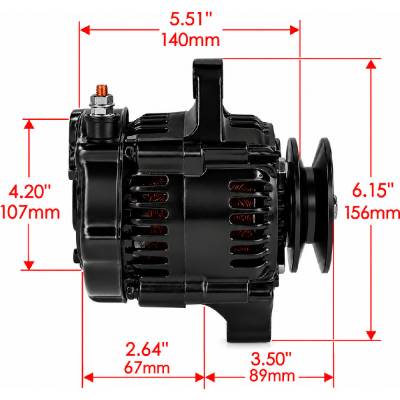 Rareelectrical - 12V 70A Mini Race Alternator Fits Street Rod Hot Rod Custom - Image 8